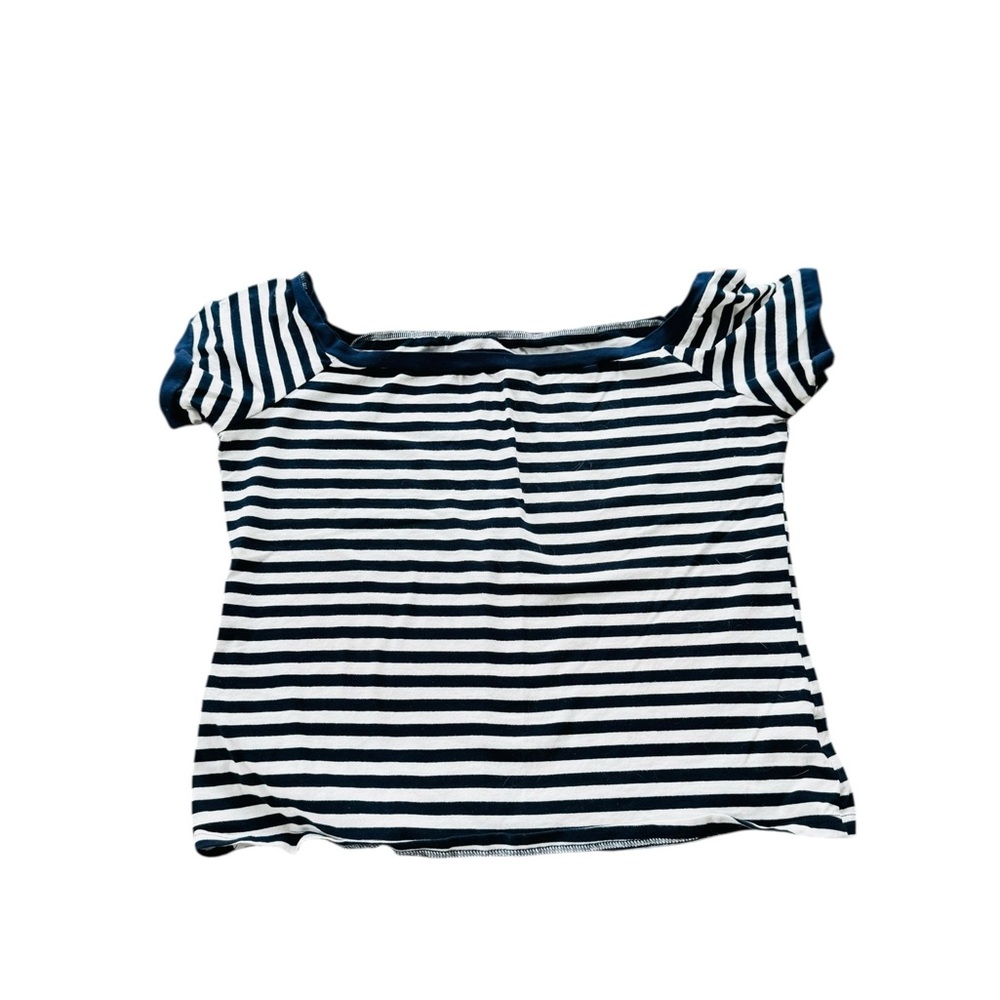 Blue and white striped off shoulder shirt. Size xl